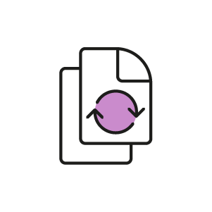 Icon representing a refreshed document